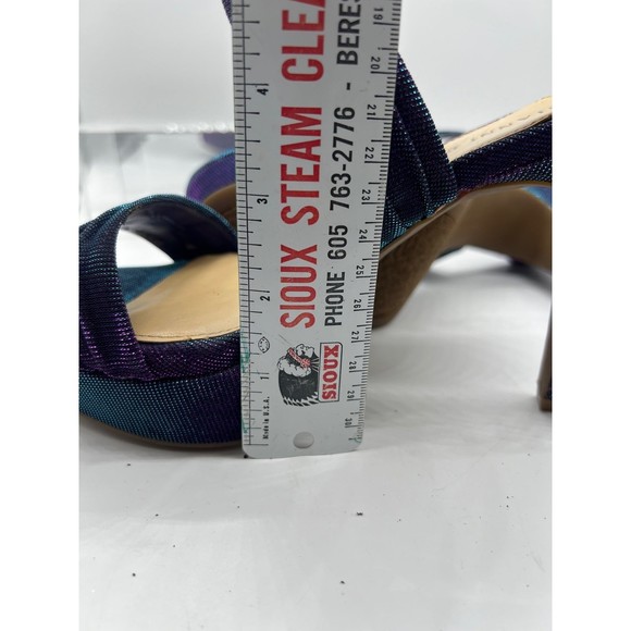9 M Gianni Bini purple Glitter Strap Sandal 4” High Heel Open Toe Platform Sling - Picture 7 of 7